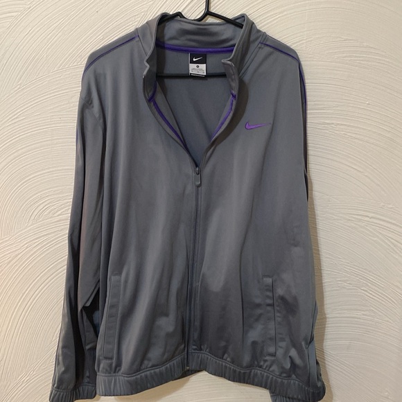 Nike XL mens full zip jacket purple and grey 100% polyester coat mens - Picture 8 of 11